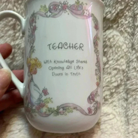 Precious Moments Pam Samuel J Butcher 1989 Darling Coffee Tea Teacher mug - Picture 2 of 3